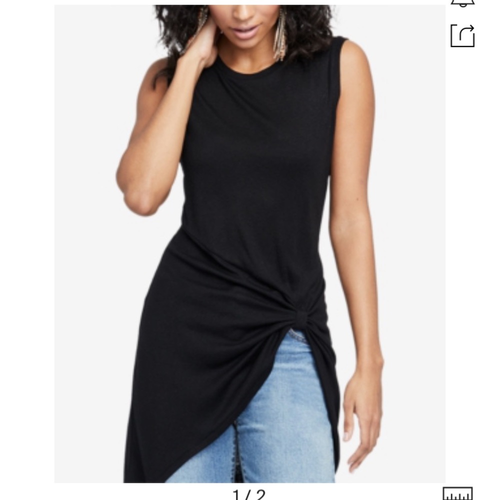 RACHEL RACHEL ROY Navy Blue Twisted High-low Top